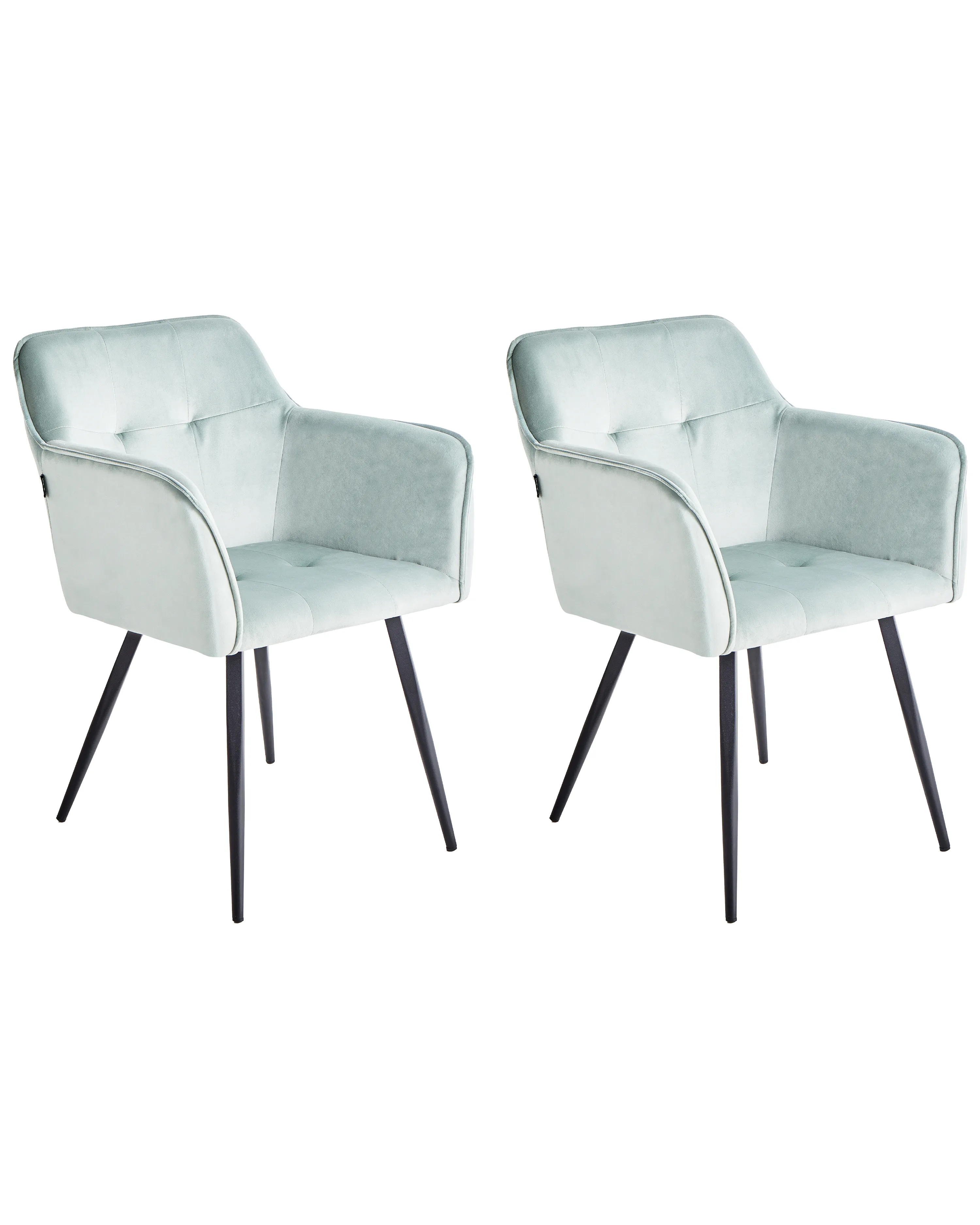 Set van 2 eetkamerstoelen JASMIN Fluweel Mintgroen