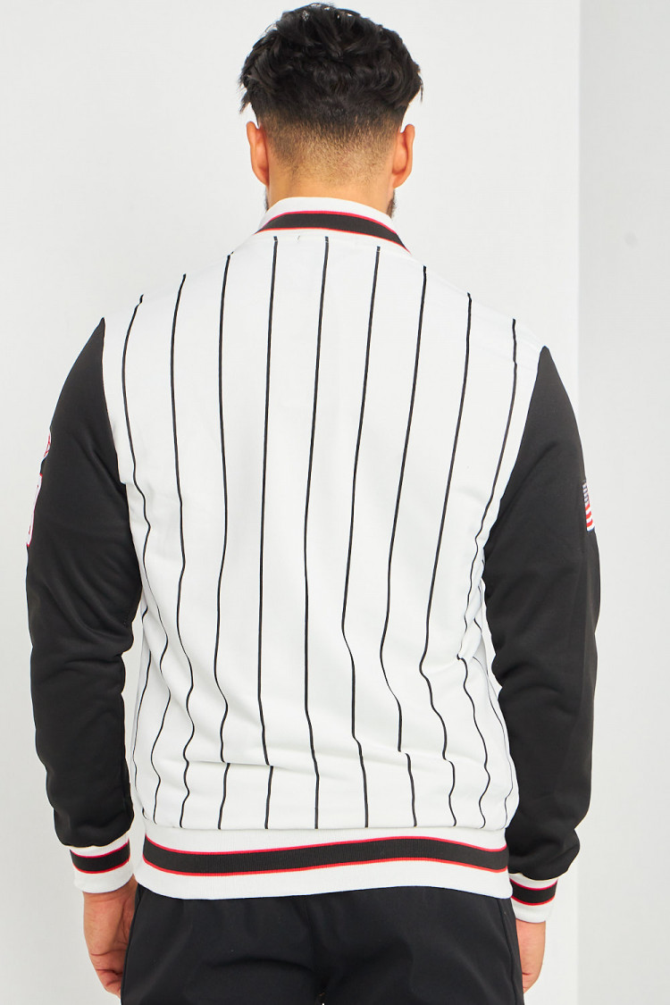 Bomber Chicago blanc à rayures