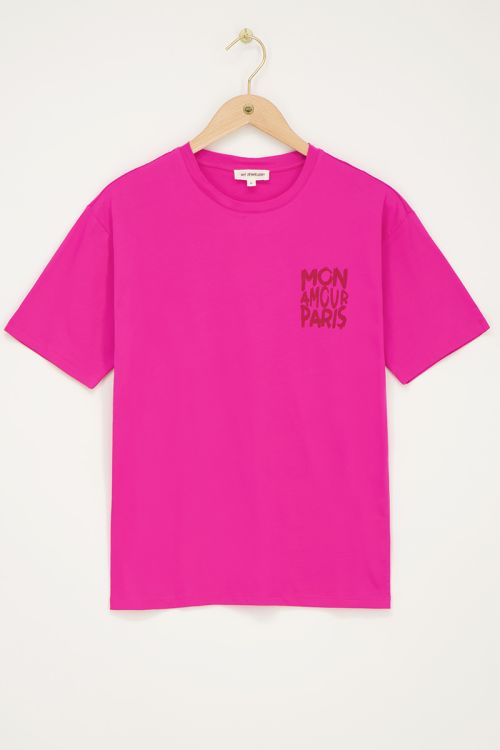 Roze T-shirt Mon amour Paris