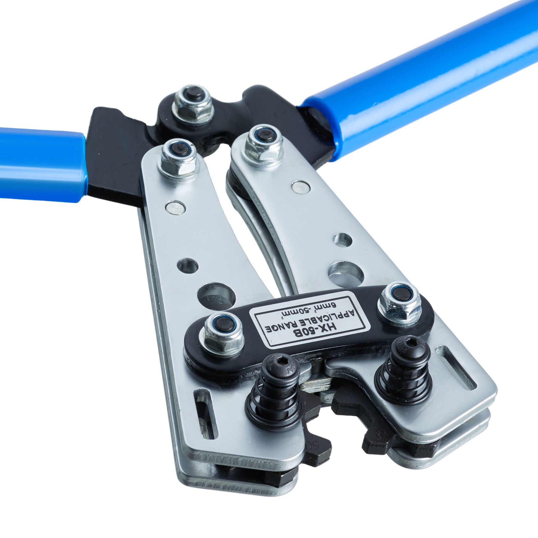 tectake® Crimpzange, 6 - 50 mm², 6-faches Crimp-Profil, rutschfeste Kunststoffgriffe