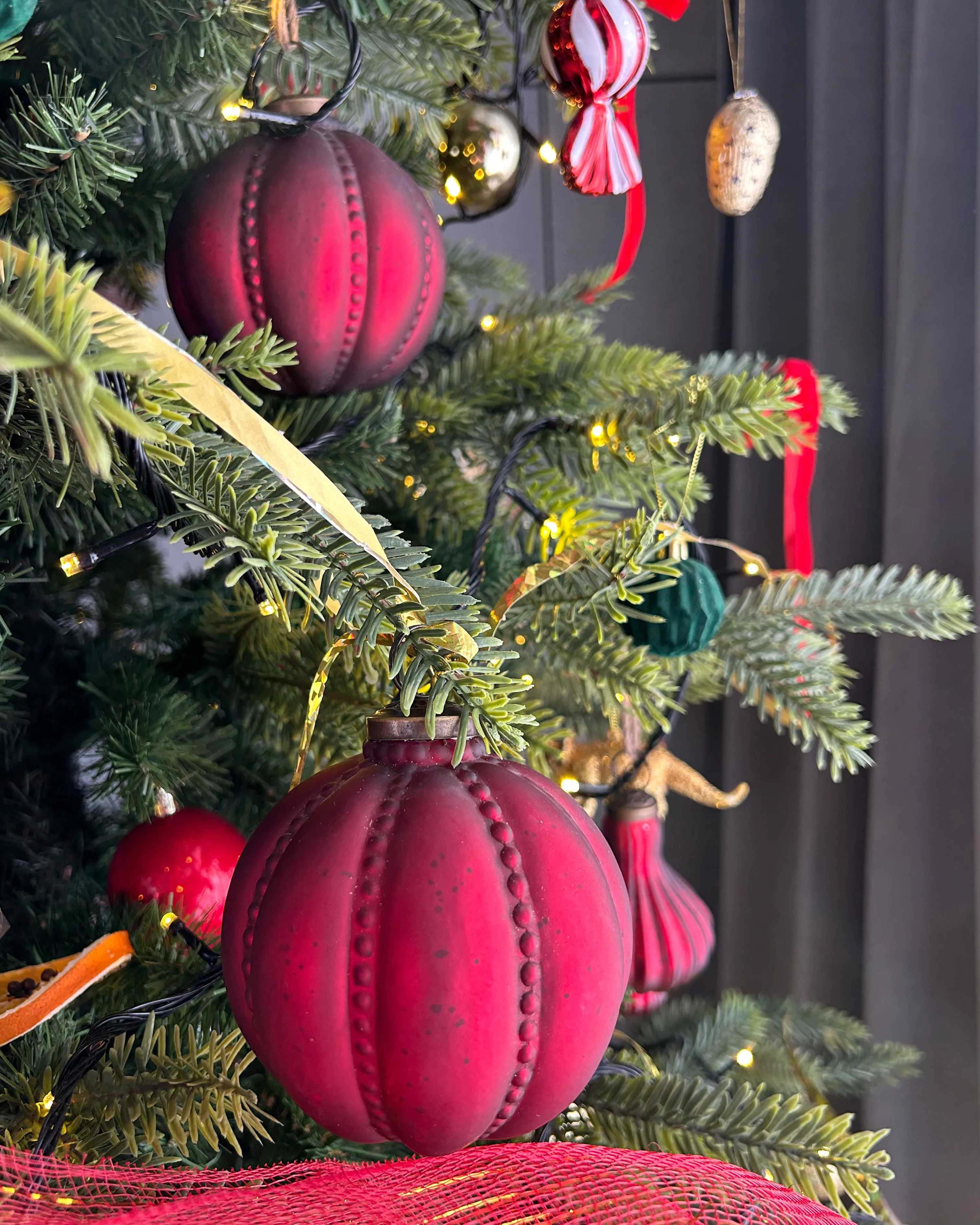 Set van 6 kerstballen ARGENTIN Glas Rood