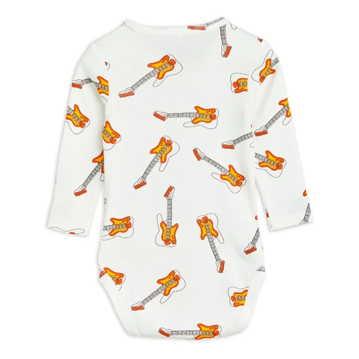 Mini Rodini Body Coton Bio Guitare | Blanc