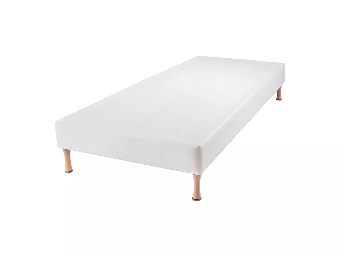 BELLECOUR LITERIE | Sommier tapissier CONSTANTINE 90x200 cm | Epaisseur 18 cm | Blanc (pieds non inclus)