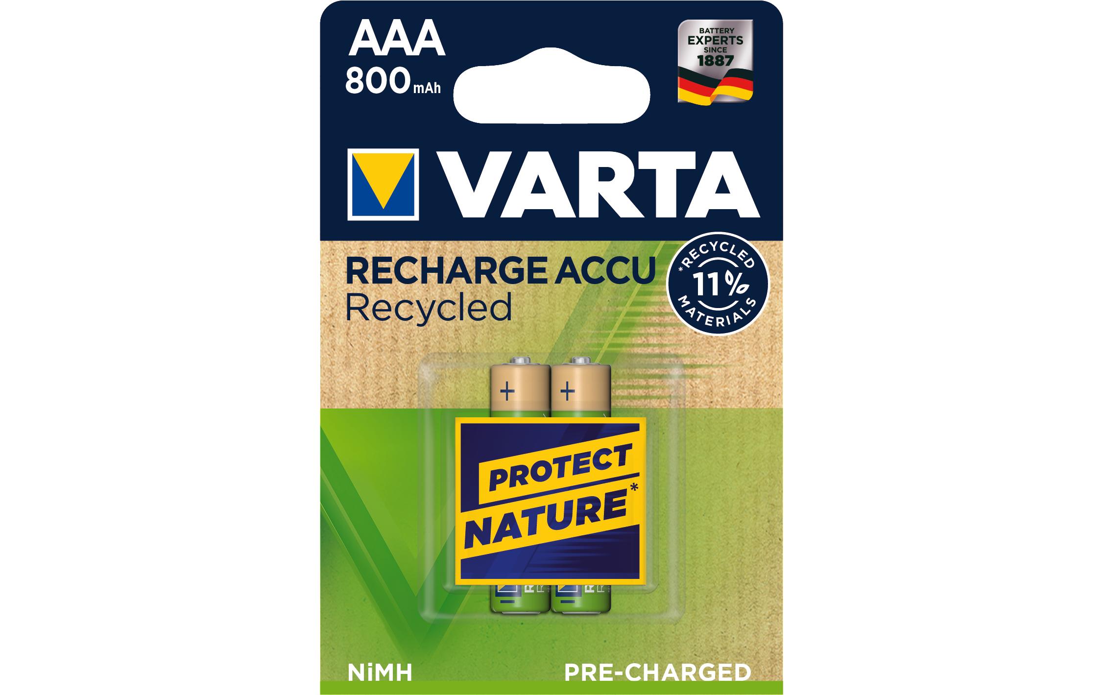 Akku Recycled NiMH Micro AAA 800 mAh, 2 StückAAA-Akkus im 2er-Pack