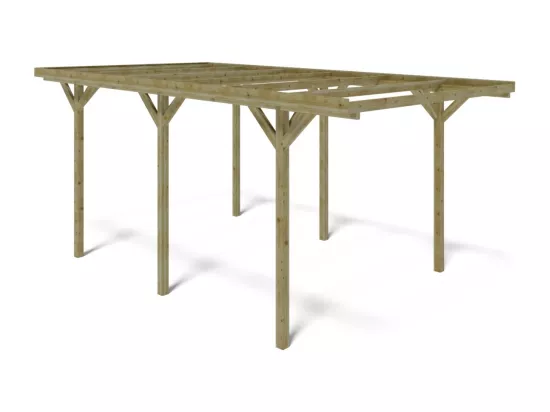 Carport, abri de voiture 3,04x5,12 m - 15,57 m2 - CAR16 - ALTANKA
