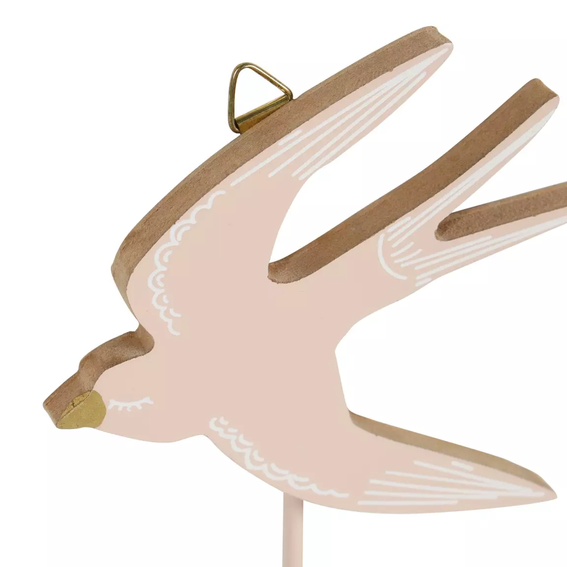 Patère enfant bois Oiseau Rose