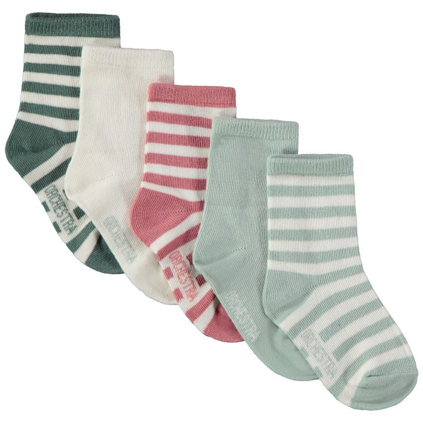 Lot de 5 paires de chaussettes fantaisie pour bébé garçon - Ecru