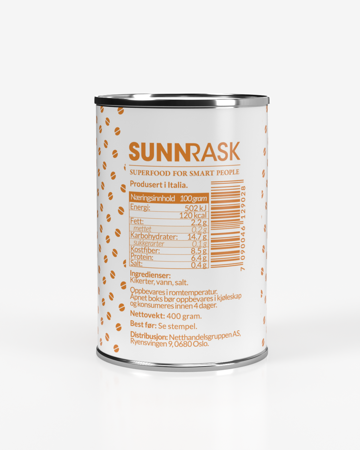 SunnRask Hermetiserte Kikerter 24x400g - ØKONOMIPAKKE