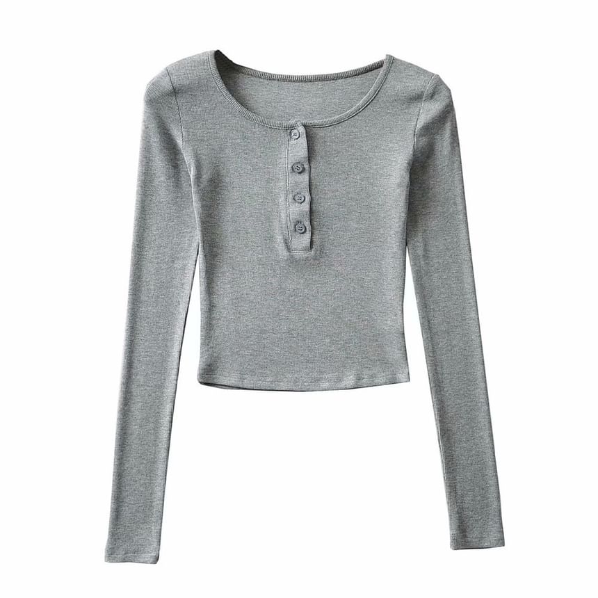 Sosana - Henley T-shirt met lange mouwen