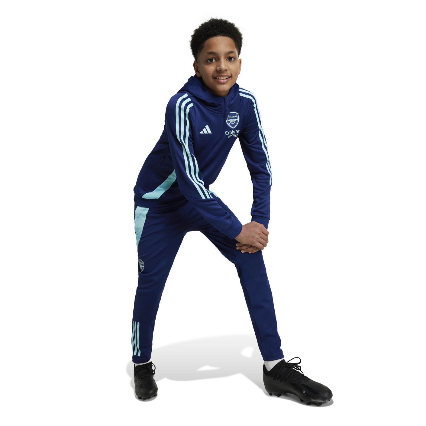 Adidas Arsenal Track Hoodie 2024-2025 Kids Donkerblauw Lichtblauw