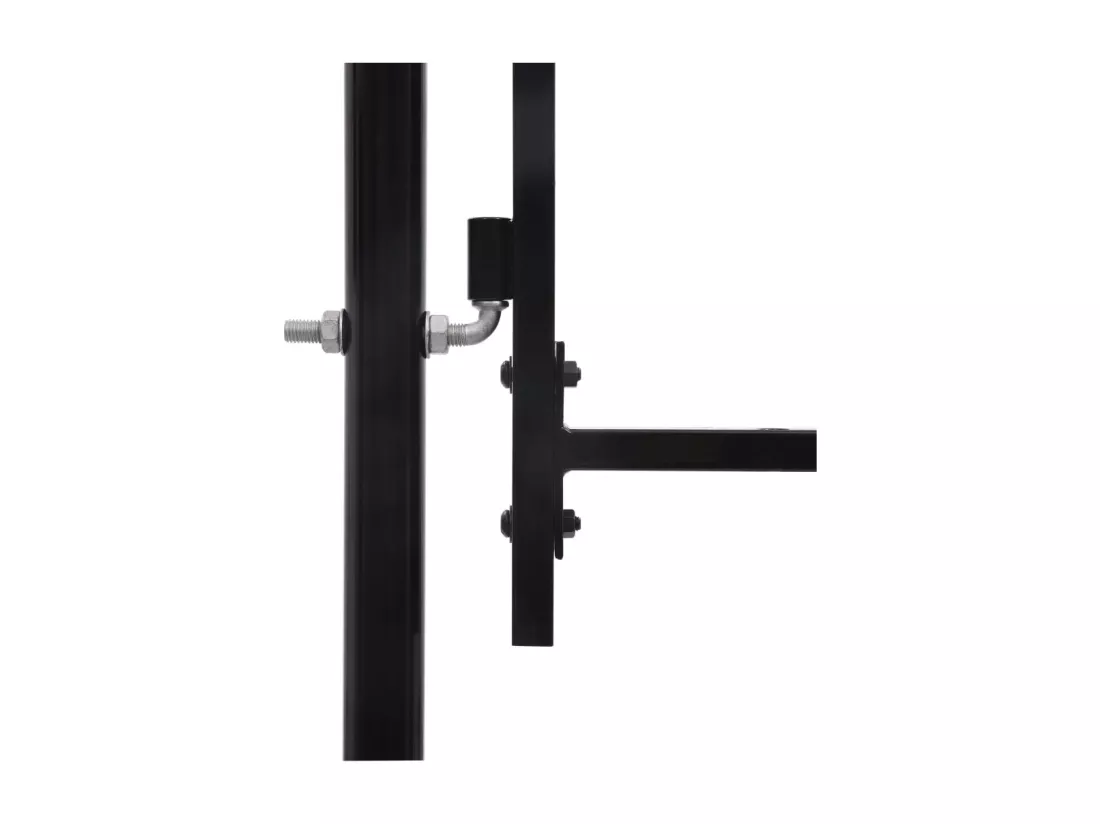 Portillon simple porte avec dessus à pointe Acier 1x1,2 m Noir