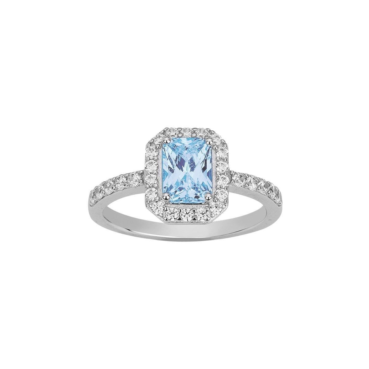 Bague en Argent avec spinelle bleu topaze
