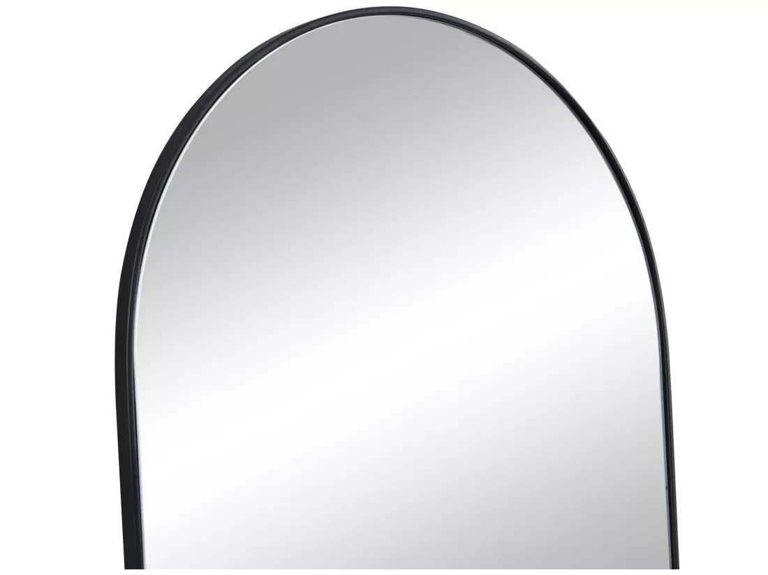 Grand miroir arche à poser en métal - L. 50 x H. 170 cm - Noir - MAILEN