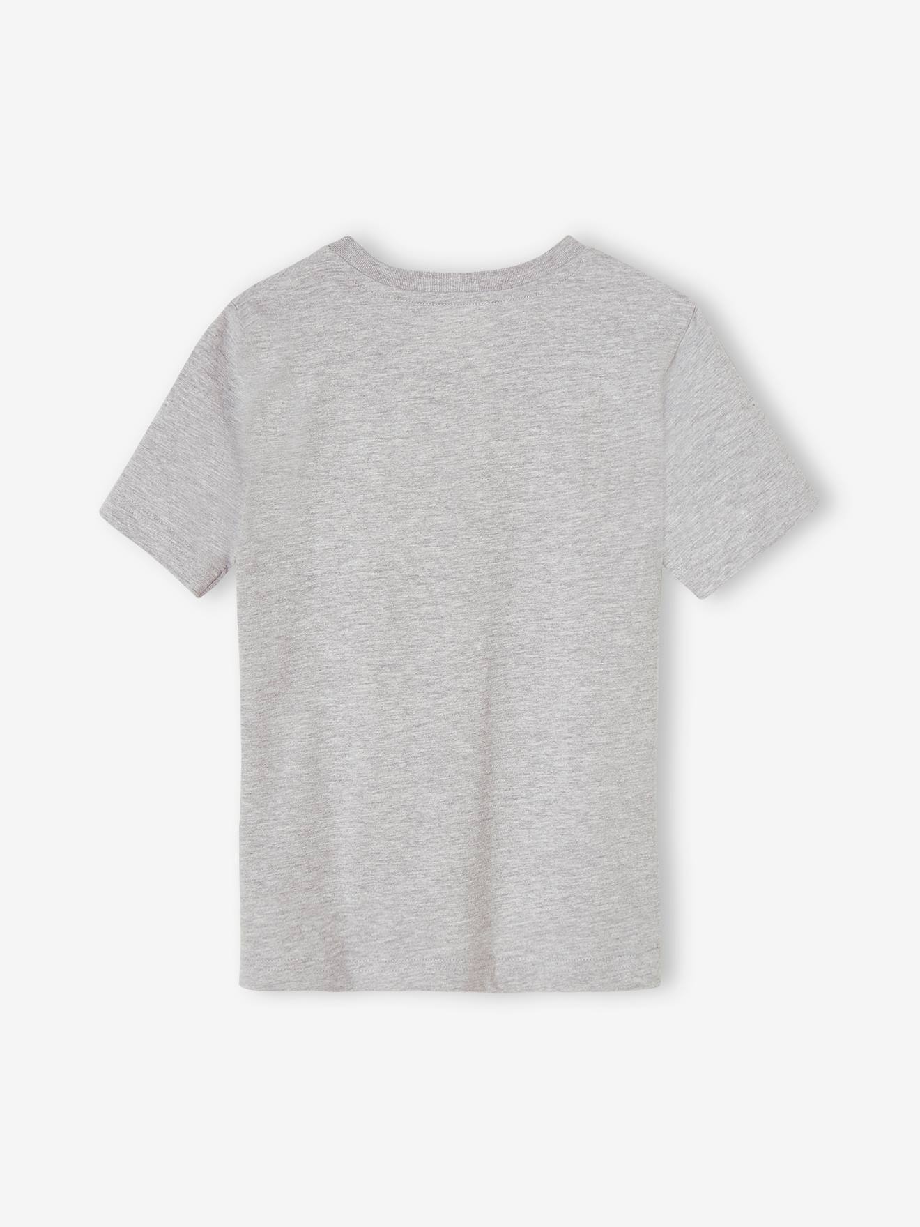 Camiseta de lantejoulas para meninos, cinza mesclado