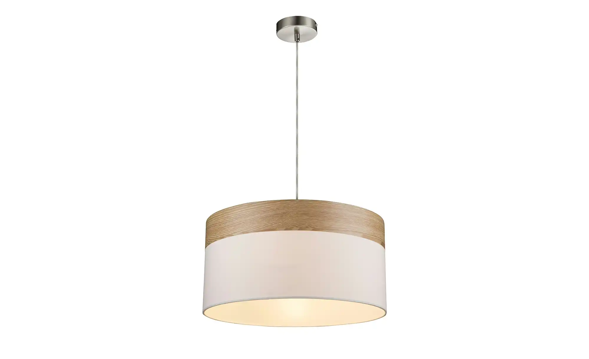 Pendelleuchte, 1-flammig, beige/Holzoptik