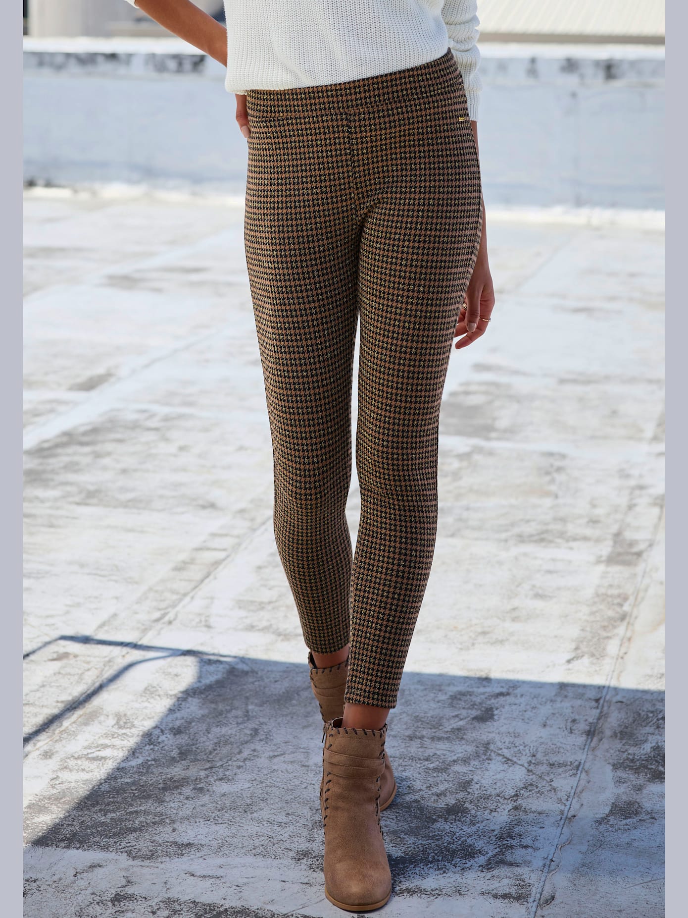 Legging brillant à carreaux