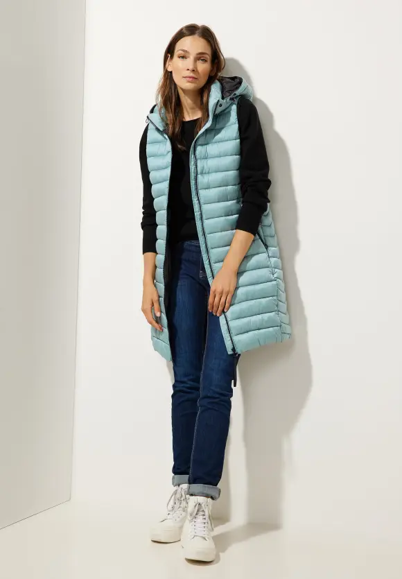 Lange Steppweste - polar mint