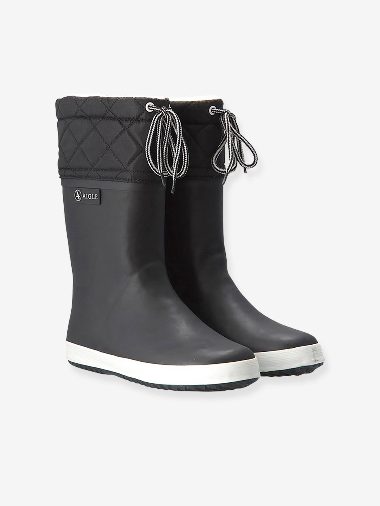 Botas de borracha Lolly Pop Giboulée AIGLE® pretas, tamanho médio, lisas