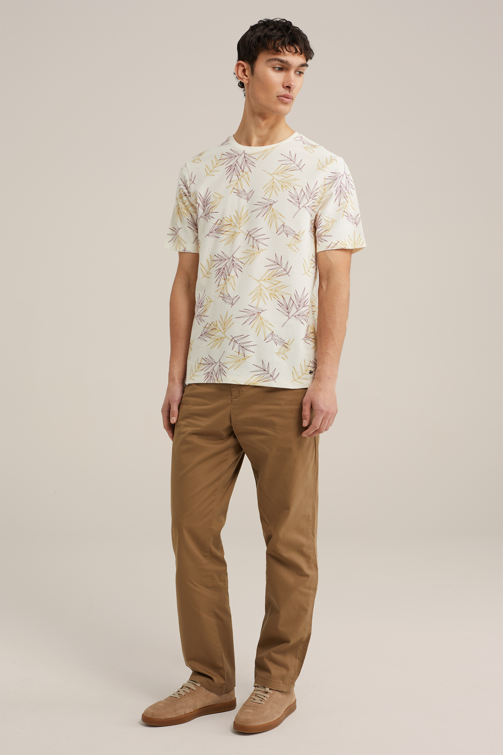 T-shirt met dessin WE Fashion Gebroken wit