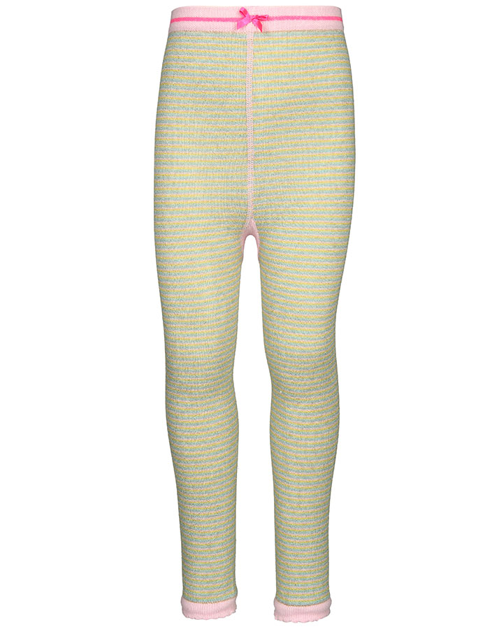 Leggings SAFINA mit Glitzer gestreift in gelb/mint