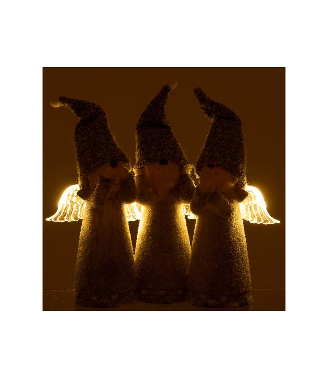 Paris Prix - Statuette Déco Led 3 Anges 28cm Gris