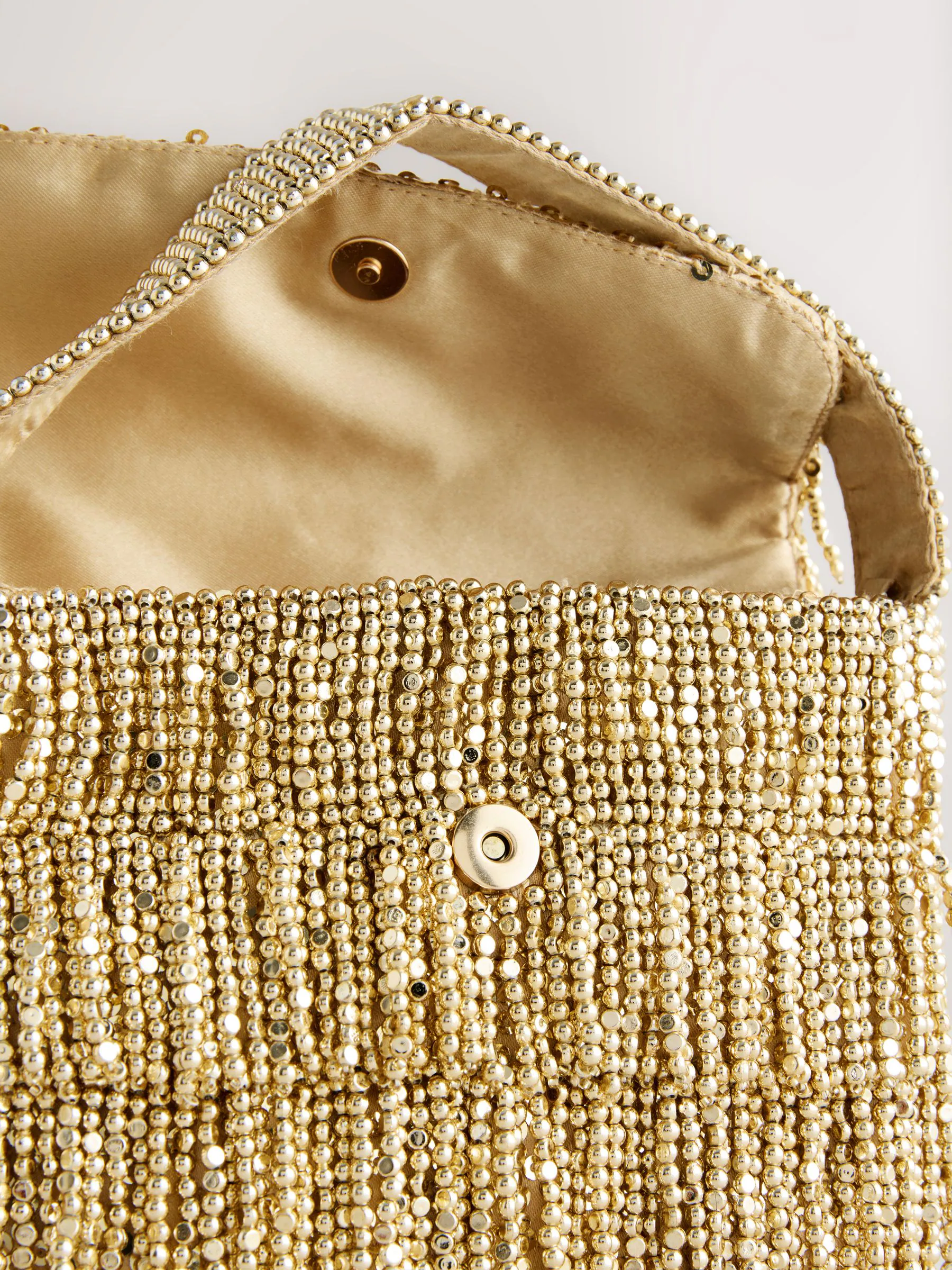 Goud - Mini Sparkle Beaded Hand Held Bag
