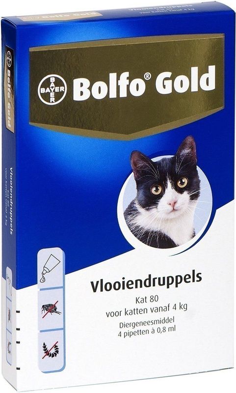 BOLFO GOLD KAT VLOOIENDRUPPELS 80 4 PIPET
