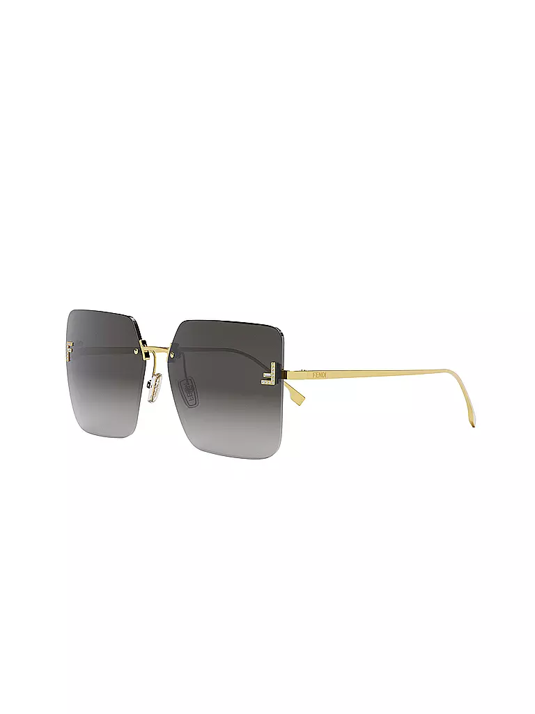 FENDI FENDI First Crystal goldene eckige Sonnenbrille gold