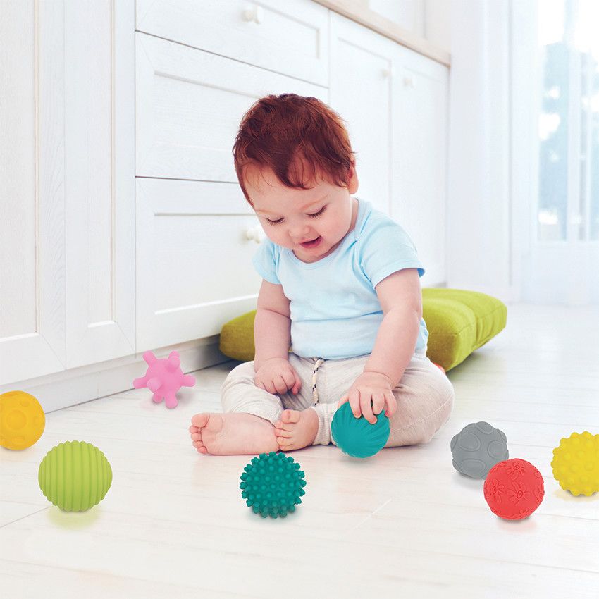 Assortiment de 8 balles sensorielles - Ecru