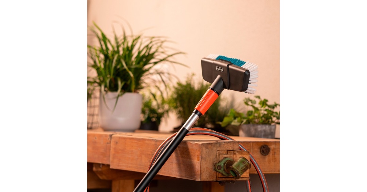 GARDENACleansystem steelborstel hard wasborstel  (Grijs/turquoise, 18816-20, werkbreedte 27cm)