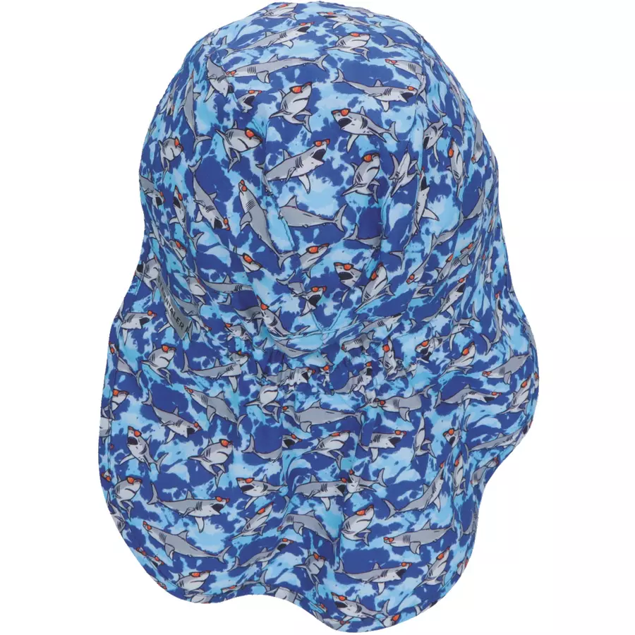 Sterntaler Schirmmütze mit Nackenschutz Haie blau