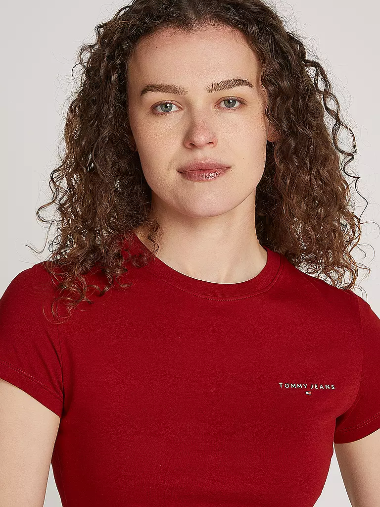 TOMMY JEANS T-Shirt dunkelrot