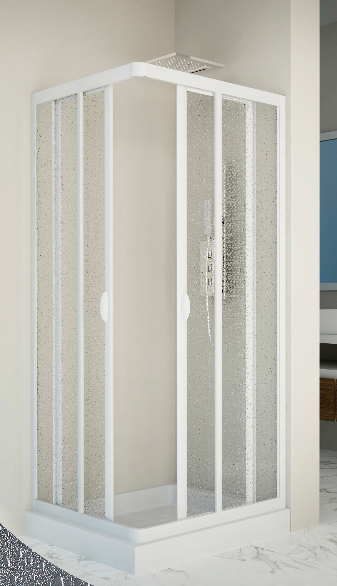 FORTE Eckdusche »Vela« variabler Verstellbereich, BxTxH: 75 x 90 x190 cm