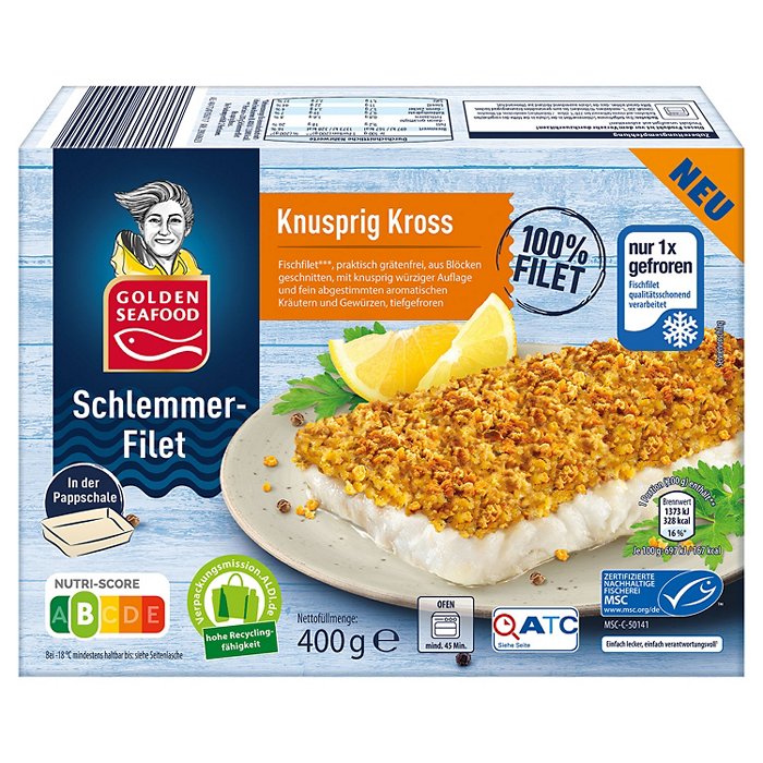 GOLDEN SEAFOOD Schlemerfilet 400 g, Knusprig kross