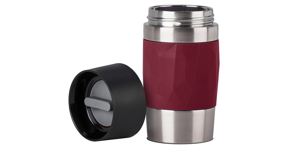 EmsaTravel Mug Compact Thermosbeker  (Wijnrood/roestvrij staal, 0,3 Liter)