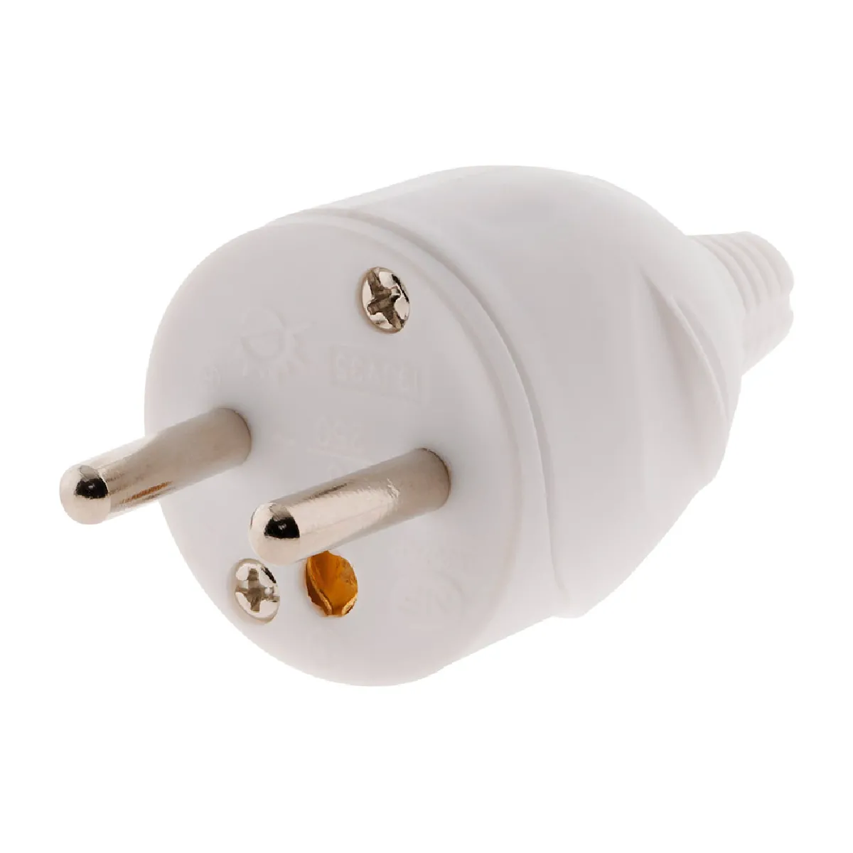 Zenitech Fiche mâle 2P+T 16A - Lot de 10 - Blanc