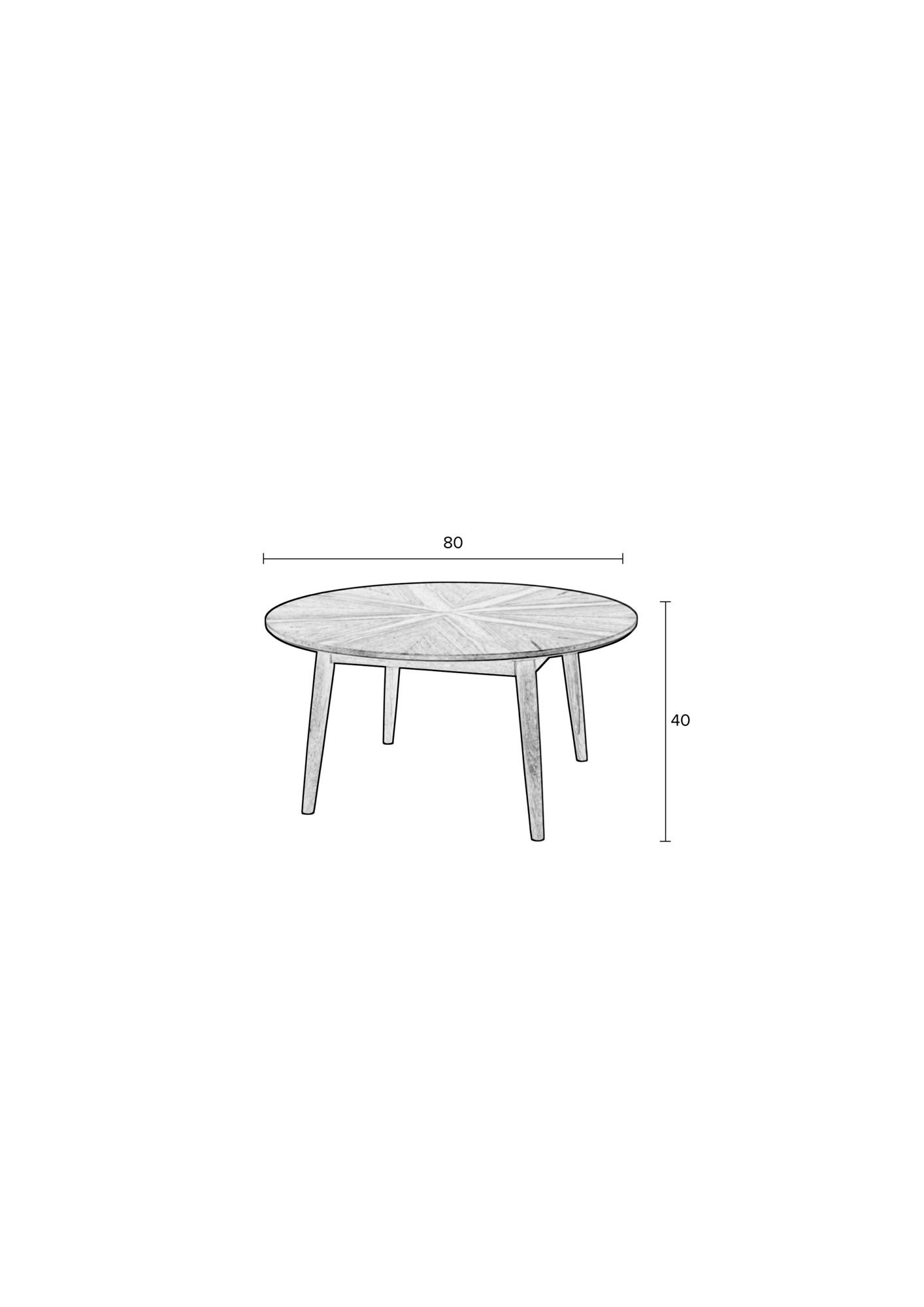 Salontafel Fabio rond Naturel