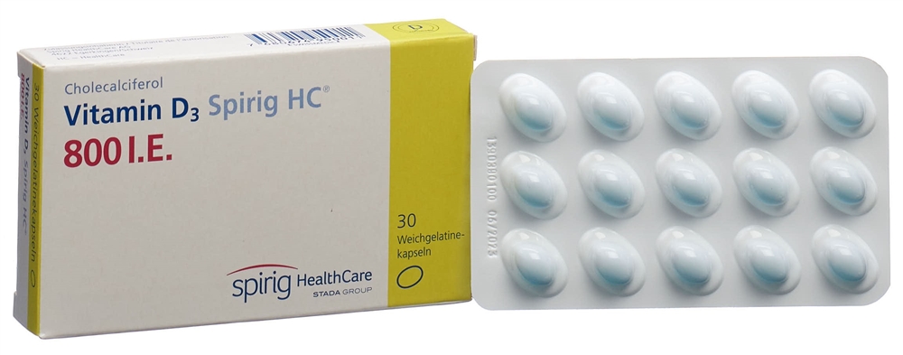 VITAMINE D3 Spirig HC 800 IE<br>30 Stück, Blister, Weichkapsel