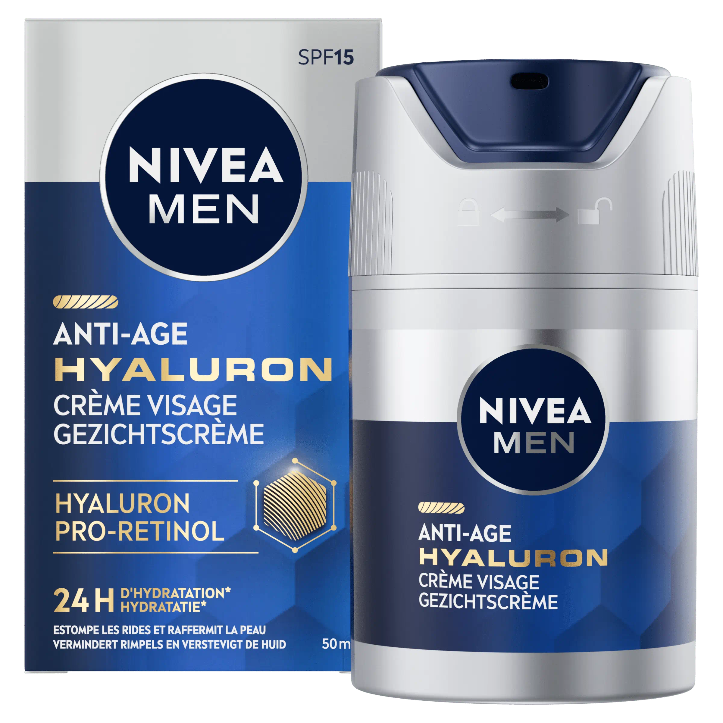 CRÈME VISAGE ANTI-ÂGE HOMME ACTIVE AGE HYALURON SPF 15
