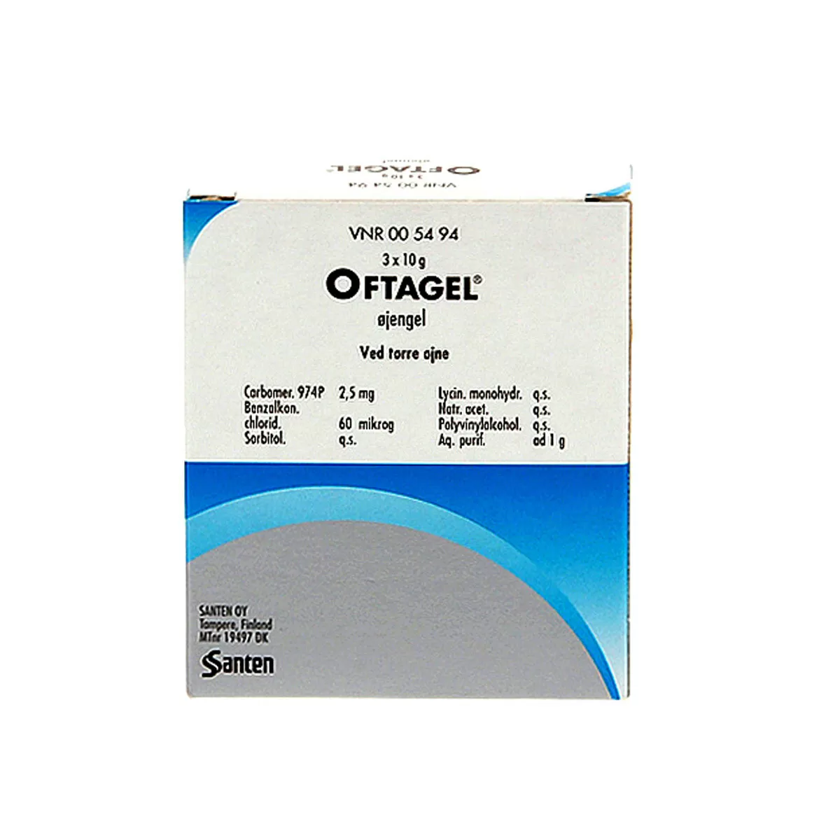 Oftagel Øjengel 2,5 mg/g - 3 x 10 g