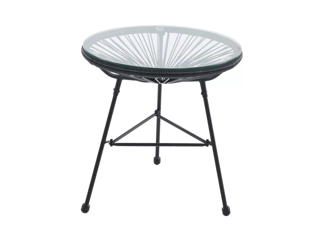 Table de jardin en fils de résine tressés - Noir - ALIOS III de MYLIA