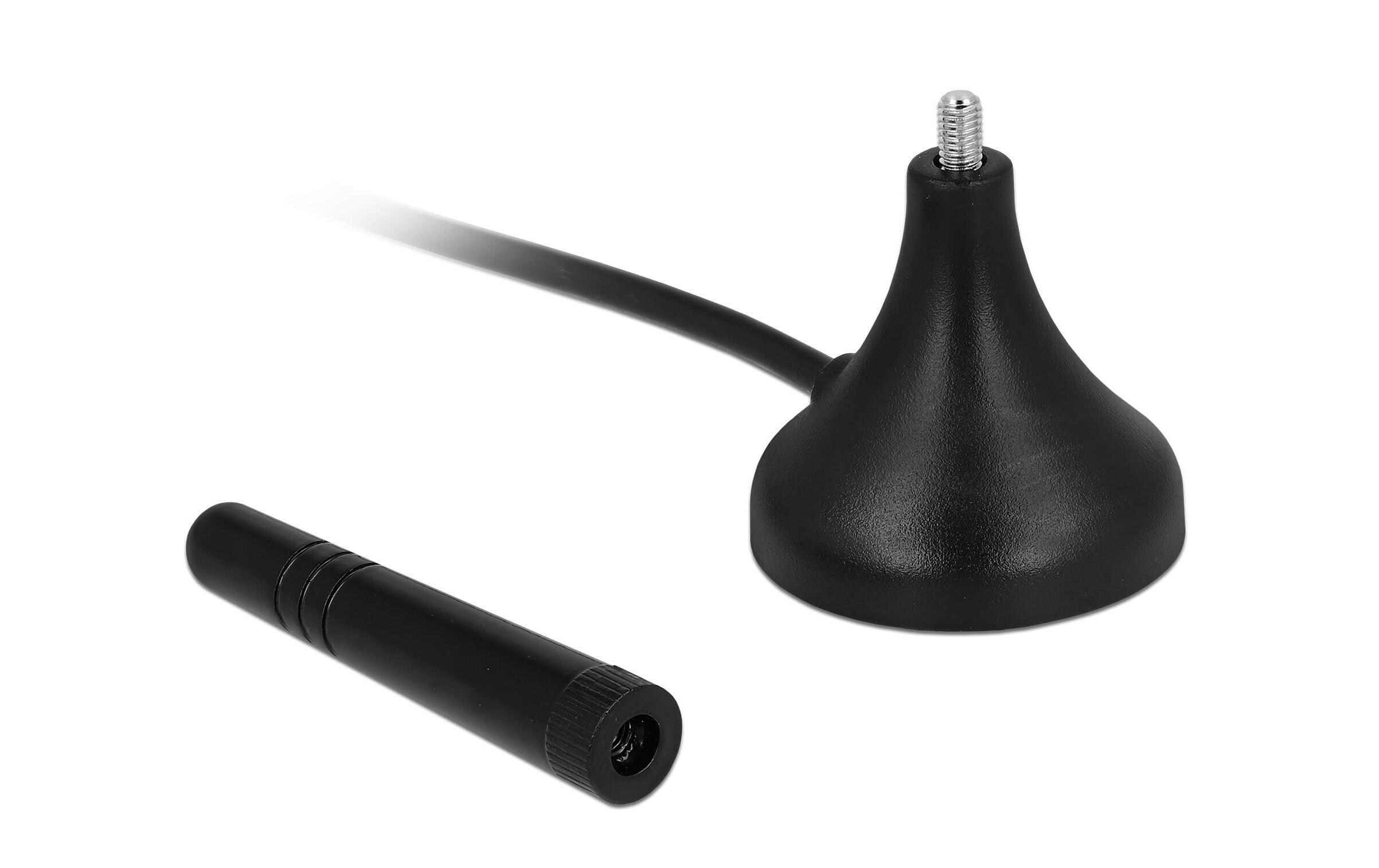 LTE-Antenne SMA, 0.7-2.6GHz, 72mm, 2dBi SMA 2 dBi RundstrahlDelock LTE Antenne SMA Stecker 1 - 2 dBi starr omnidirektional mit magnetischem Standfuss und Anschlusskabel RG-174 A/U 3 m outdoor schwarz