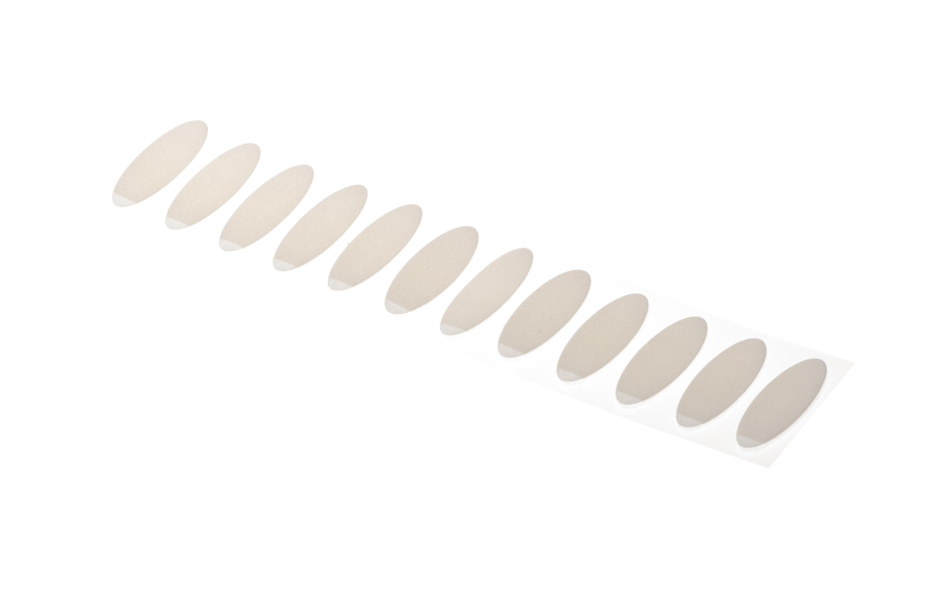 Klettpunkte 12 x 35 mm selbstklebend Weiss, 12 StückSelbstklebende Klettellipsen, 12 x 35 mm, 12 Stück