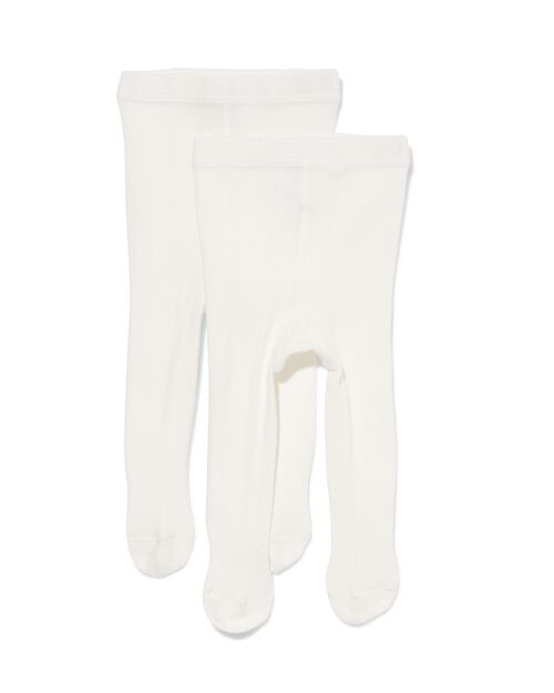 2 collants épais bébé blanc cassé