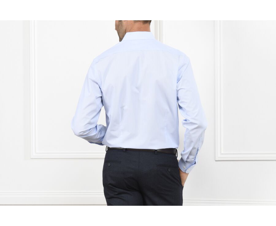 Chemise blanche à rayures bleues - ANSELME
