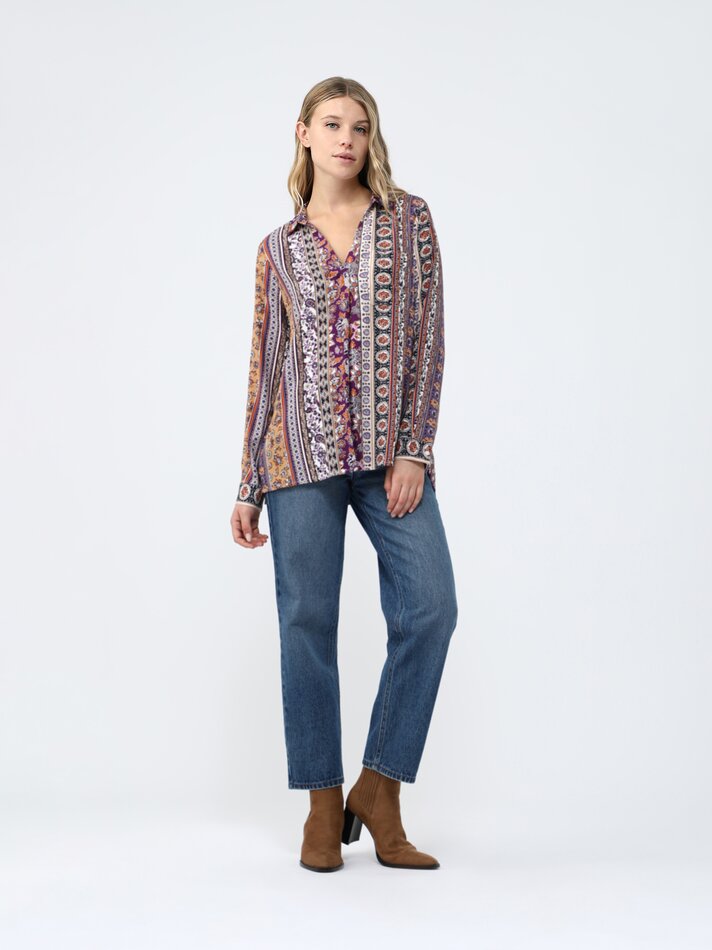 Camisa fluida de padeiro - Bordô