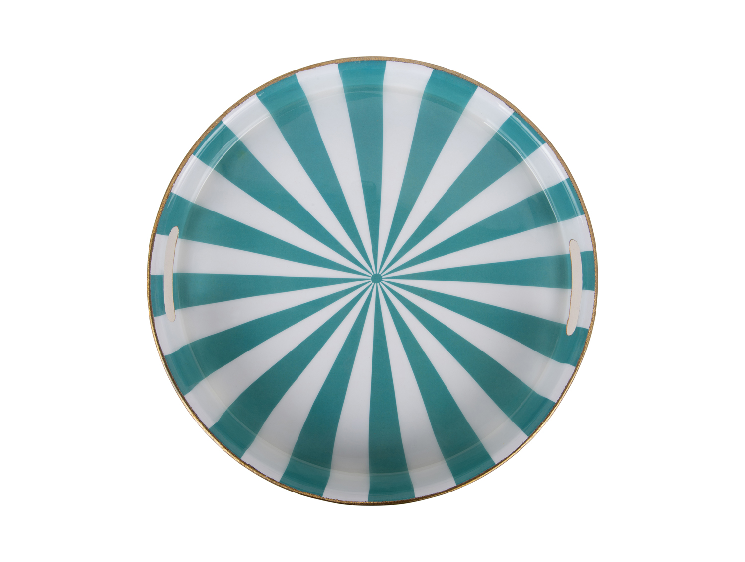 Tray set Candy Swirl enamel turquoise blue & white, Set of 2pcs