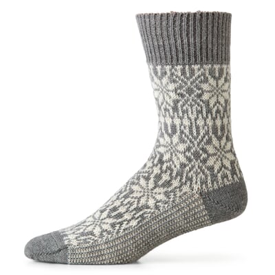 Socke Jacquard Schurwolle, Grau