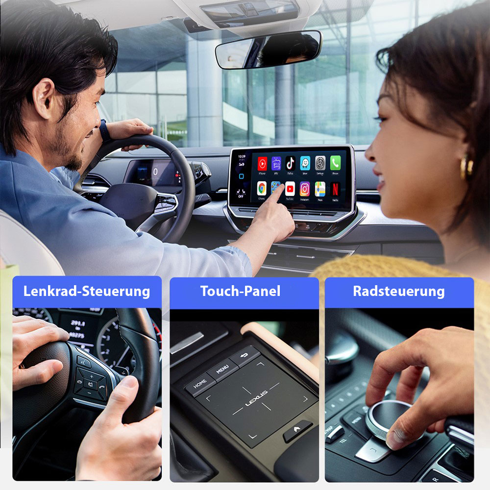 TBox UHD Smart Box Android 13 KFZ USB A Adapter Wireless Car Play   2.4/5G WiFi / GPS / HDMI / BT 5.0 - Weiss