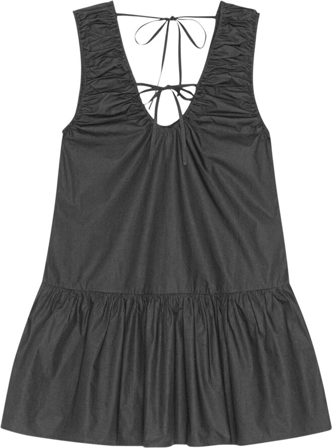 Ganni Cotton Poplin Mini Dress Black